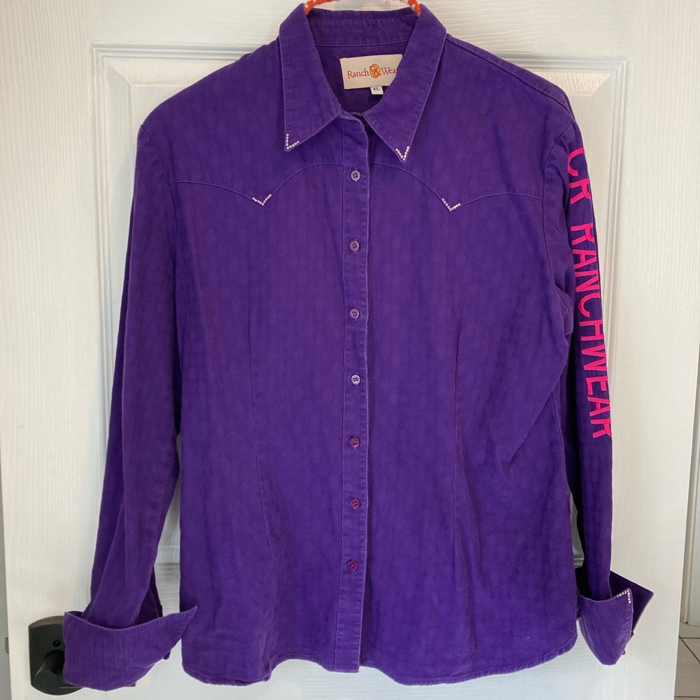 CR Ranchwear women’s purple button down shirt